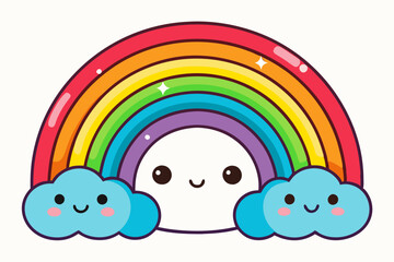 cute rainbow vector,rainbow illustration