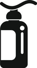 Simple silhouette of a plastic bottle with dispenser pump for liquid soap, body lotion, cream, shampoo