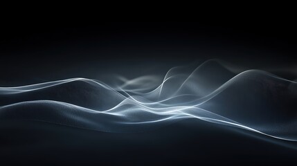 Fototapeta premium Subtle, diffused lighting across a black backdrop, soft gradients, mysterious and moody ambiance, minimalist design ,
