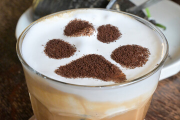 latte in glass