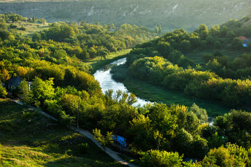 Rural landscape in the Republic of Moldova. Photo with beautiful nature from the country in Eastern...
