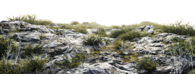 PNG Rocky hillside with sparse vegetation