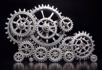 Set of metal gears of different types of clutch rotating mechanism