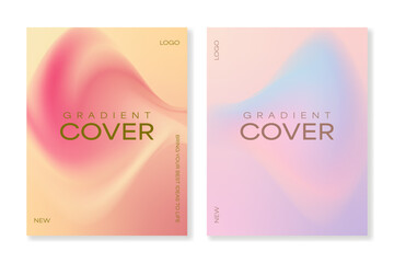 Set of 2 modern cover templates with abstract gradient backgrounds. For brochures, booklets, banners, posters, business cards, social media and other projects. 