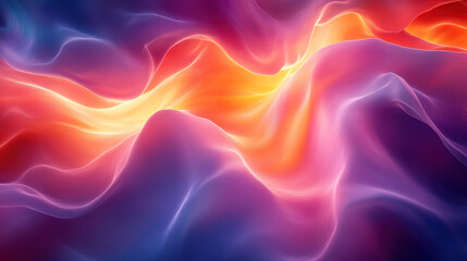 Obraz premium Abstract background with flowing, colorful waves in shades of pink, purple, orange and yellow.