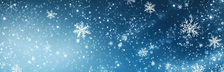 A blue background with snowflakes and stars dark sky-blue and navy, dark gray and light brown, snowflake motif Generative AI