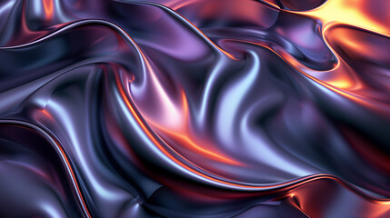 Obraz premium A purple and orange wave with a shiny, metallic look