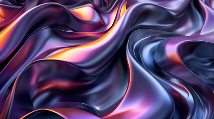 Obraz premium A purple and orange wave with a shiny, metallic look