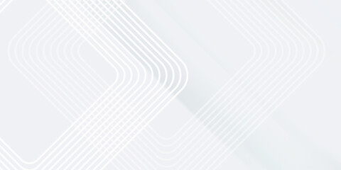White geometric abstract background overlap layer on bright space with lines effect decoration. Modern graphic design element circles style concept for banner.