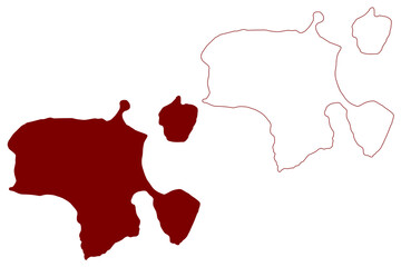 Gairsay island (United Kingdom of Great Britain and Northern Ireland, Scotland, Orkney) map vector illustration, scribble sketch Isle of Gairsay map