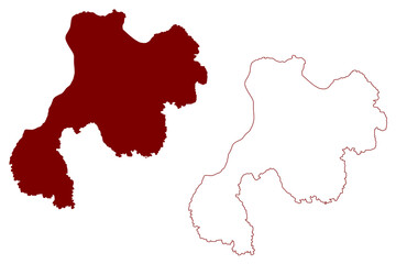 Hascosay island (United Kingdom of Great Britain and Northern Ireland, Scotland, Shetland islands) map vector illustration, scribble sketch Isle of Hafskotsey map