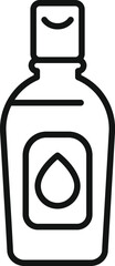 Simple line icon of a cosmetic bottle with a pump dispenser, representing skincare and beauty products