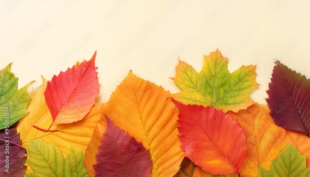 Wall mural colorful abstract autumn leaves background