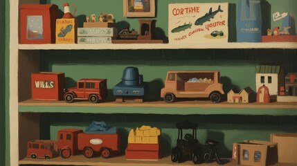 shelves with children's toys