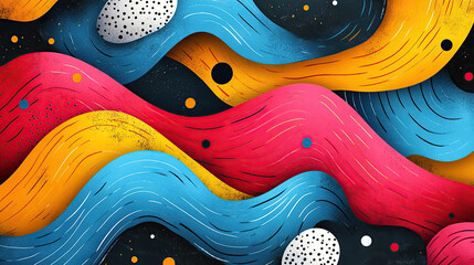 Obraz premium Abstract colorful wavy background with a textured pattern.