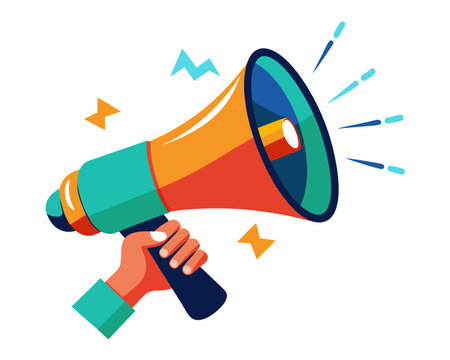 recommend clip art: Hand Holding megaphone vector icon, Announcing hand mike illustration on white background