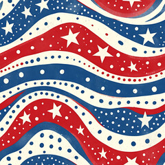 Americana Stars and Stripes Seamless Tile
