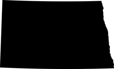 State of North Dakota Silhouette Outline Graphic Design with Transparent Background	