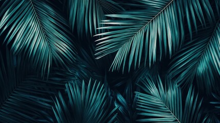 Tropical Palm Leaves Abstract