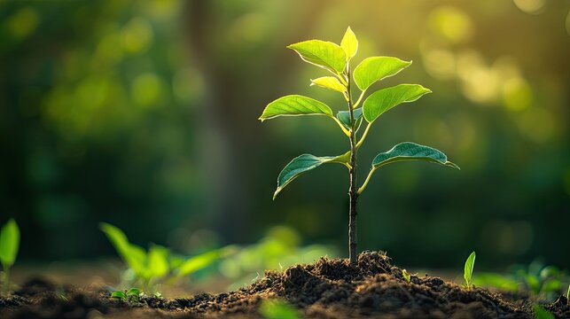 A close-up of a young tree sapling, representing the importance of reforestation in environmental conservation.