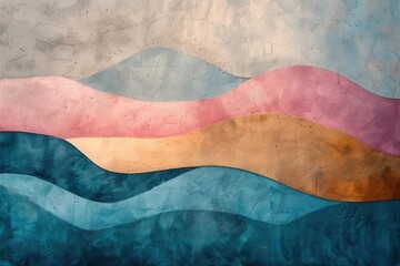 Obraz premium Minimalist abstract art with clean lines and pastel colors, Abstract, Elegance