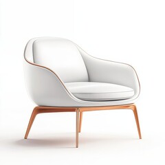 Naklejka premium Stylish modern furniture, interior design element, realistic sketch, neutral tones, isolated on white background