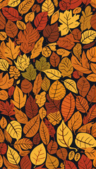 Fototapeta premium Botanical Fall Leaf Background