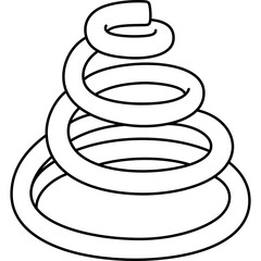 Non-linear conical coil spring. Vector outline illustration.