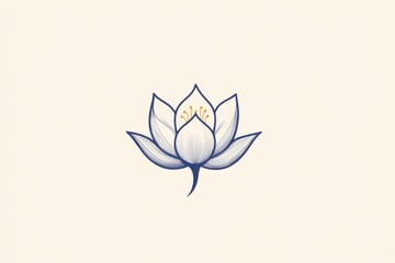 Lotus Flower Handdrawn. Minimalist Logotype Design for Simple, Feminine and Elegant Branding