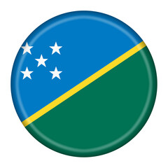 Solomon Islands flag button 3d illustration with clipping path