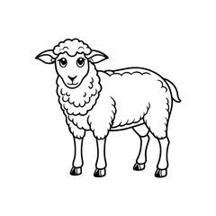 Sheep lineout icon illustration on white and black background.