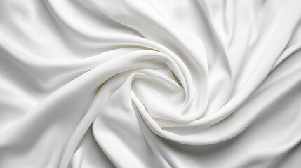 Obraz premium Smooth White Fabric with Elegant Swirls - Contemporary Close-Up Shot of Silky Texture