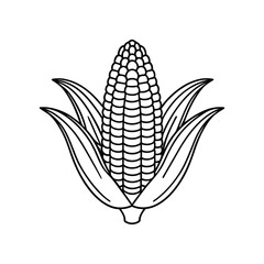 Corn  icon vector lineout  illustration on white background.