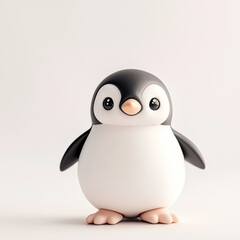 Fototapeta premium A cute, cartoon-style penguin figure, perfect for children's designs and playful themes. Adorable and charming with bright features.