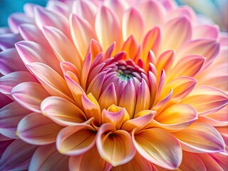 Fototapeta premium Delicate, soft-focus close-up of a vibrant flower petal, showcasing intricate textures, gentle curves, and radiant colors, evoking serenity and beauty in STILL LIFE photography.