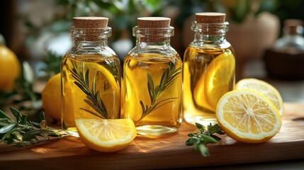 Luxurious lemon oil packaging for herbal spa use