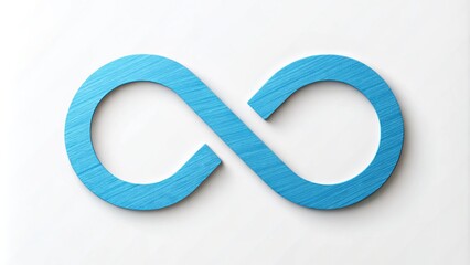 Simple white paper fiber icon with a bold blue line forming a continuous loop, symbolizing eco-friendly sustainability and environmental responsibility.