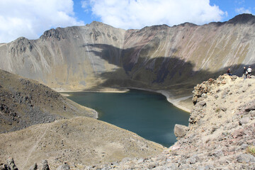 Sun lake in the Nevado de Toluca volcano