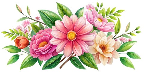Fototapeta premium fresh botanical flower illustration vector design
