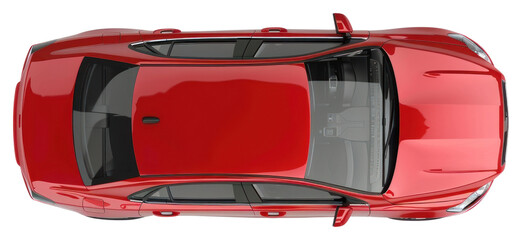 PNG Sleek red car top view