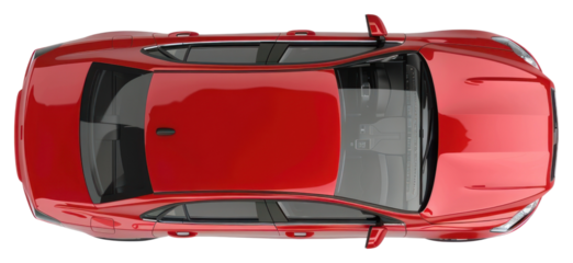 PNG Sleek red car top view