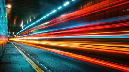 Fototapeta premium Vibrant Tunnel with Streaks of Light