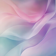 Obraz premium Soft Pastel Abstract with Flowing Gradient Waves in Pink, Purple, and Blue Hues, Ethereal Design