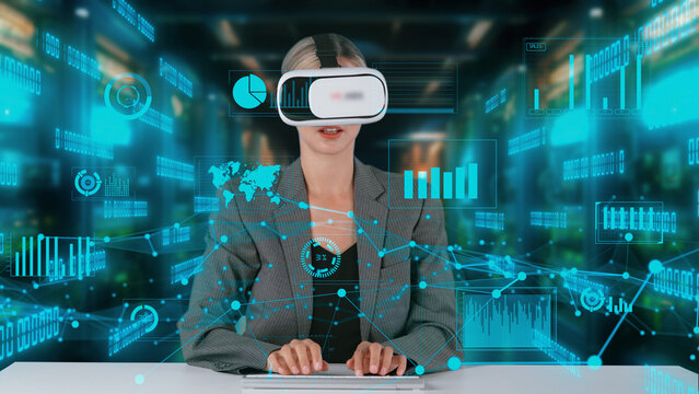 IT developer typing computer code for analyzing intelligent website development coder system data selection by VR innovation interface digital network technology visual hologram server. Contraption.