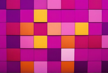 patchwork magenta orange yellow squares radiates sunny summer joy solid magenta background