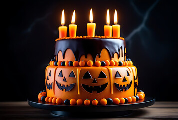 spooky halloween cake design glowing candles