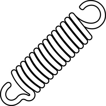 recommend clip art: Extension coil spring. Vector outline illustration.