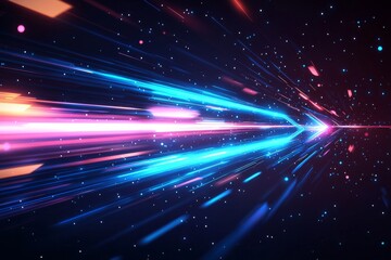 Abstract motion speed glowing effect background created with Generative AI