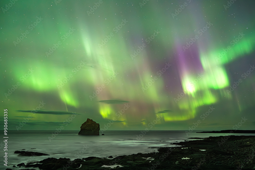 Wall mural northern light iceland aurora borealis