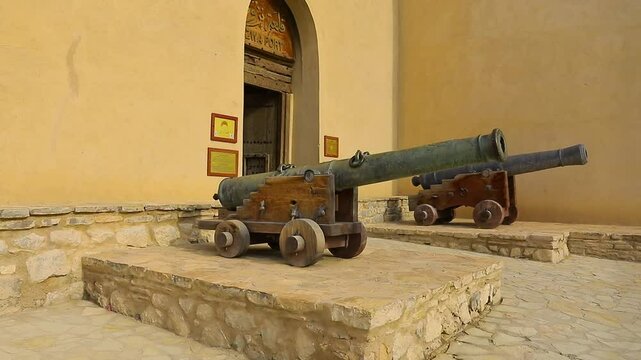 The cannon is one of the ancient military weapons in the Sultanate of Oman